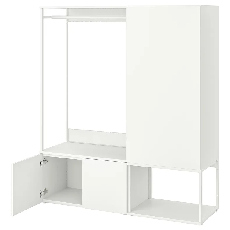 IKEA PLATSA ПЛАТСА, гардероб із 3 дверцятами, білий/Fonnes white, 140x42x161 см 193.239.29 фото №1