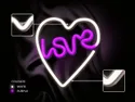 BRW Неоновый настенный светильник Love Heart LED розовый и белый 093797 фото thumb №4