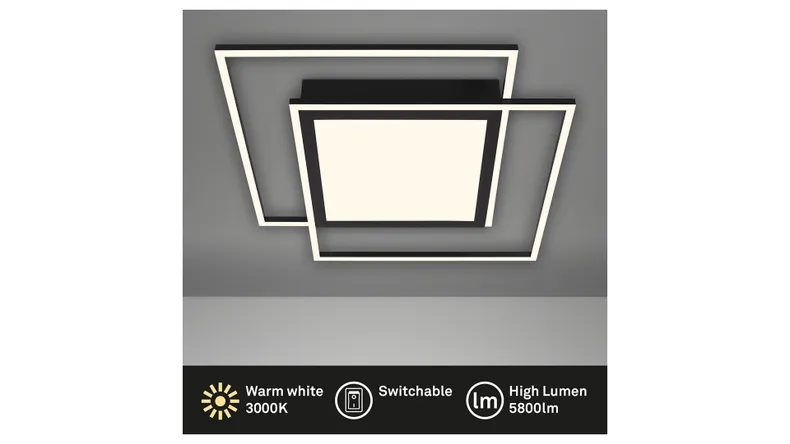 BRW Frame Center Led 3-точечный металлический потолочный светильник черный 085504 фото №3