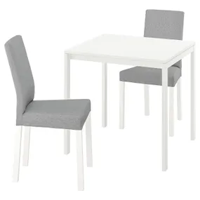 IKEA MELLTORP МЕЛЬТОРП / KÄTTIL КЭТТИЛ, стол и 2 стула, белый / светло-серый, 75 см 694.281.94 фото