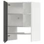 IKEA METOD МЕТОД, настінн шаф д / витяжки з полиц / дверц, білий / Voxtorp темно-сірий, 60x80 см 895.044.79 фото