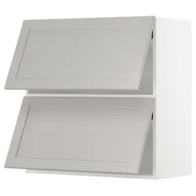 IKEA METOD МЕТОД, навесной горизонтальный шкаф / 2двери, белый / светло-серый, 80x80 см 993.945.31 фото