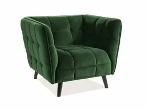Мягкое кресло бархатное SIGNAL CASTELLO Velvet 1, Bluvel 78 - зеленый фото