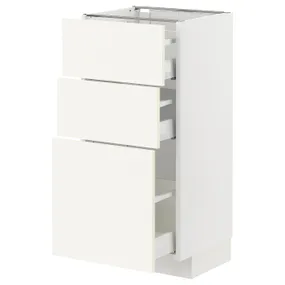 IKEA METOD МЕТОД / MAXIMERA МАКСІМЕРА, підлогова шафа з 3 шухлядами, білий / ВАЛЛЬСТЕНА білий, 40x37 см 695.072.28 фото