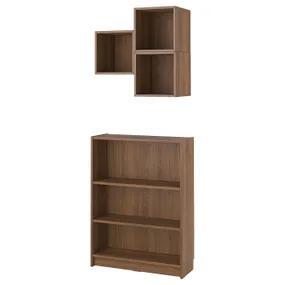 IKEA BILLY БІЛЛІ / EKET ЕКЕТ, комбінація з книжковою шафою, коричневий горіх 595.726.53 фото