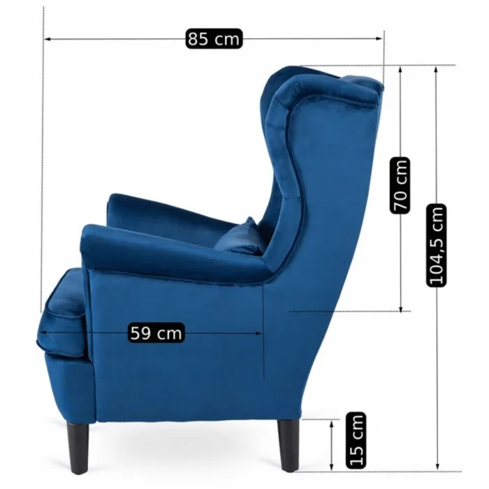 MEBEL ELITE KLARIS 2 кресла темно-синий велюр фото №13