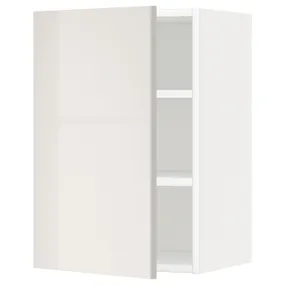IKEA METOD МЕТОД, шафа навісна із полицями, білий / Ringhult світло-сірий, 40x60 см 194.691.01 фото