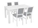 BRW Комплект: стіл 140-180х80 см + 4 стільці BRW ROBI, сірий/білий STO/BRYK2_4ROBI-BAL/TX098 фото thumb №1