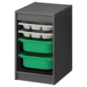 IKEA TROFAST ТРУФАСТ, комбинация с контейнерами / лотком, серый серый / зеленый, 34x44x56 см 295.161.02 фото thumb №1