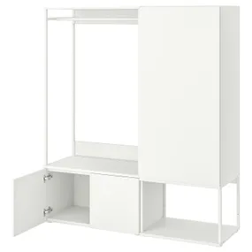 IKEA PLATSA ПЛАТСА, гардероб 3-дверный, белый / фонен белый, 140x42x161 см 193.239.29 фото