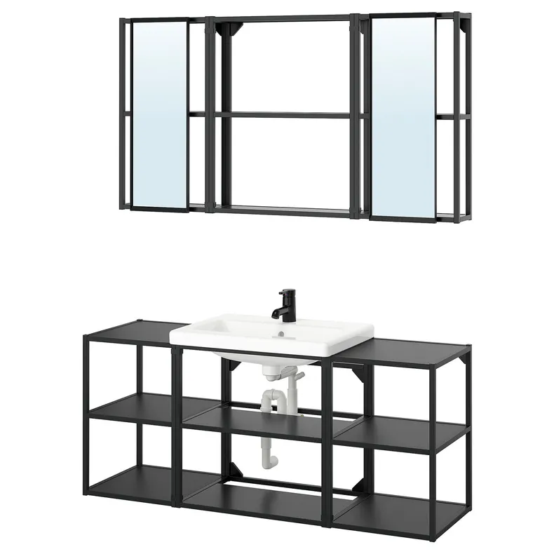 IKEA ENHET ЭНХЕТ, ванная, антрацит, 140x43x65 см 495.473.53 фото №1