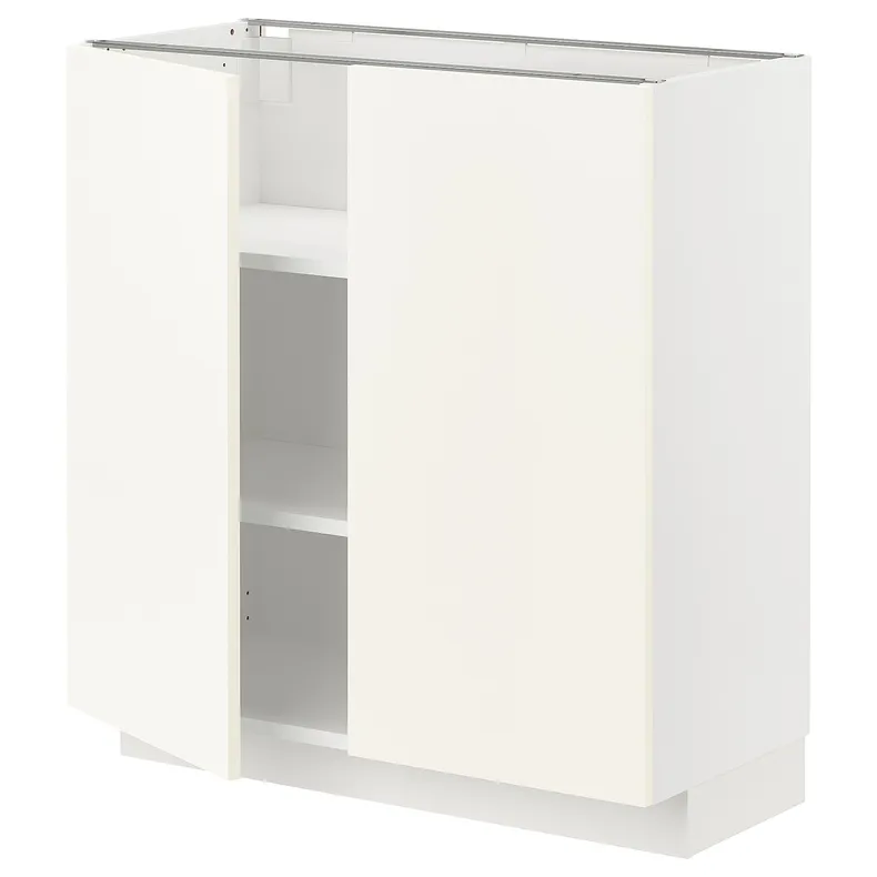 IKEA METOD МЕТОД, напольный шкаф с полками / 2дверцами, белый / Вальстена белый, 80x37 см 895.071.33 фото №1