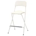 IKEA FRANKLIN ФРАНКЛІН, барний стілець зі спинкою, складан, білий/білий, 63 см 704.048.75 фото thumb №1