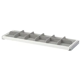 IKEA KOMPLEMENT КОМПЛЕМЕНТ, висувна полиця з роздільником, білий/світло-сірий, 100x35 см 893.320.39 фото