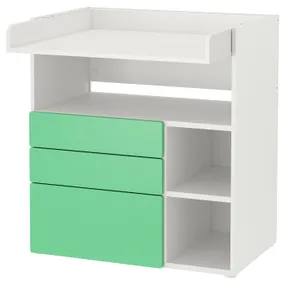 IKEA SMÅSTAD СМОСТАД, пеленальний стіл, біло-зелений з 3 шухлядами, 90x79x100 см 993.922.35 фото