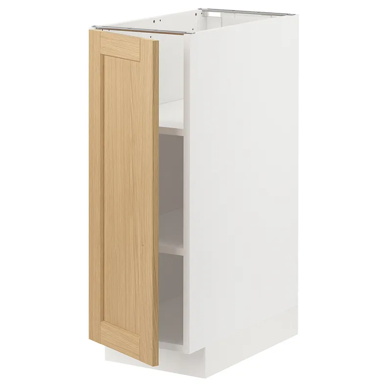 IKEA METOD МЕТОД, напольный шкаф с полками, белый / дуб форсбака, 30x60 см 295.090.93 фото №1