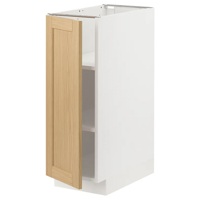 IKEA METOD МЕТОД, підлогова шафа з полицями, білий / ФОРСБАККА дуб, 30x60 см 295.090.93 фото №1