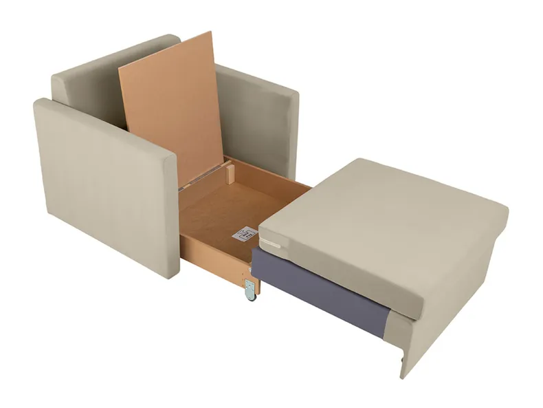 BRW Односпальний диван-ліжко Bunio з ящиком для зберігання бежевий, Трійця 03 Бежевий SO2-BUNIO-1FBK-G2_BCF516 фото №3