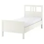 IKEA HEMNES ХЕМНЕС, каркас ліжка з матрацом, біла морилка / ОКРЕХАМН жорсткий, 90x200 см 595.368.15 фото