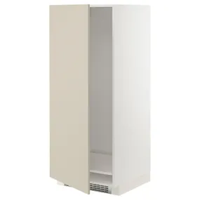 IKEA METOD МЕТОД, висока шафа для холодильнка / морозил, білий / хавсторпський бежевий, 60x60x140 см 994.265.65 фото