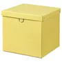 IKEA NIMM НІММ, коробка для зберігання з кришкою, жовтий, 32x30x30 см 705.959.45 фото