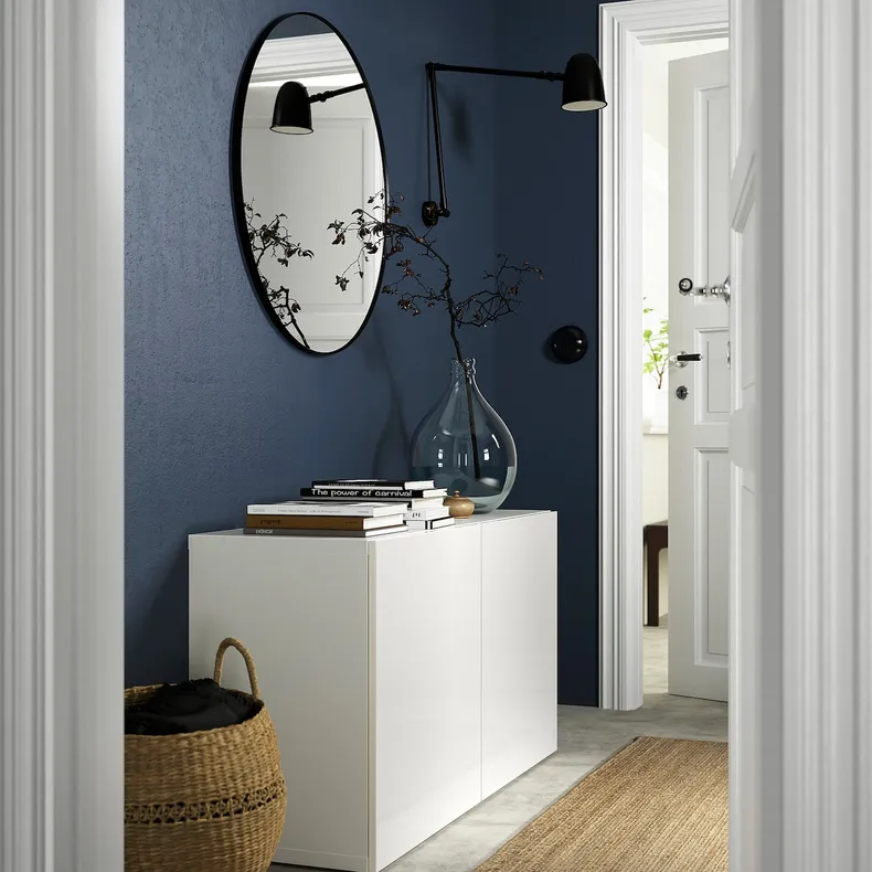 IKEA BESTÅ БЕСТО, комбинация для хранения с дверцами, белый / Сельсвикен глянцевый / белый, 120x42x65 см 193.245.99 фото №3