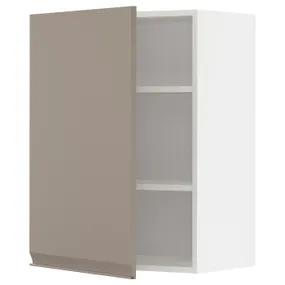 IKEA METOD МЕТОД, шафа навісна із полицями, білий / Upplöv матовий темно-бежевий, 60x80 см 094.918.95 фото