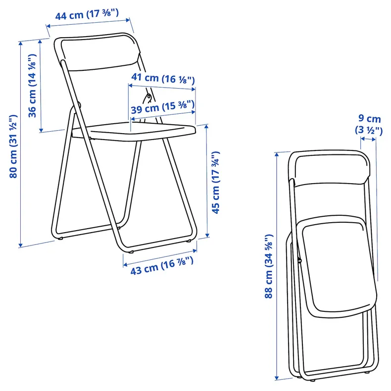 IKEA VIHALS, розкладний стілець, білий 305.691.04 фото №7