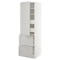 IKEA METOD МЕТОД / MAXIMERA МАКСИМЕРА, высокий шкаф+полки / 4ящ / двр / 2фасада, белый / светло-серый, 60x60x200 см 993.867.91 фото thumb №1