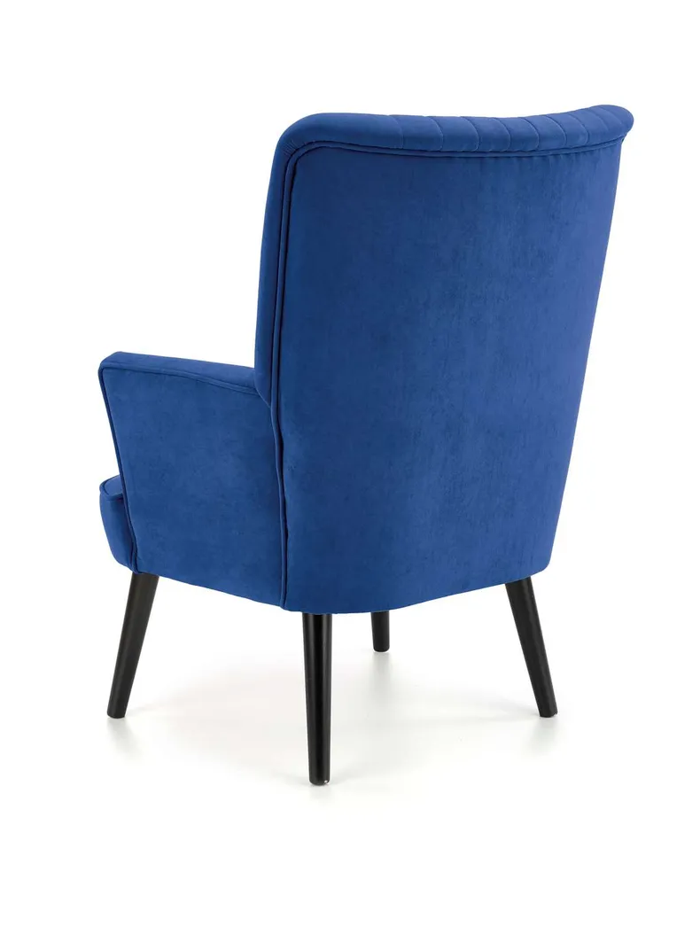 Мягкое кресло бархатное HALMAR DELGADO BLUVEL 86, темно синий фото №9