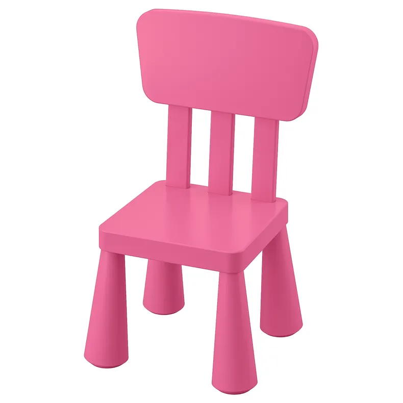 IKEA MAMMUT МАММУТ, детский стул, крытый/открытый/розовый 803.823.21 фото №1