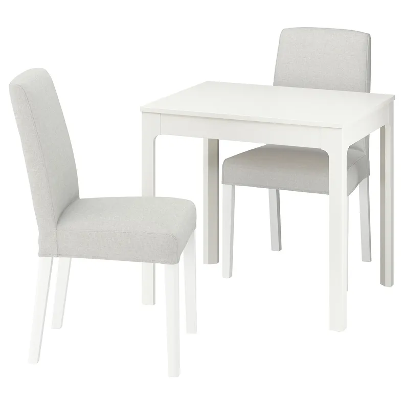 IKEA EKEDALEN ЕКЕДАЛЕН / BERGMUND БЕРГМУНД, стіл+2 стільці, білий/Orrsta Оррста світло-сірий білий, 80/120 см 295.704.05 фото №1
