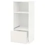IKEA METOD МЕТОД / MAXIMERA МАКСИМЕРА, высокий шкаф с ящиком д / духовки / СВЧ, белый / белый, 60x60x140 см 599.237.12 фото
