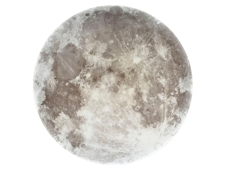 BRW Пластиковий плафон Moon LED біло-сірий 095156 фото №1