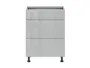 BRW Кухонный базовый шкаф Top Line 60 см с ящиками soft-close серый глянец, серый гранола/серый глянец TV_D3S_60/82_2STB/STB-SZG/SP фото