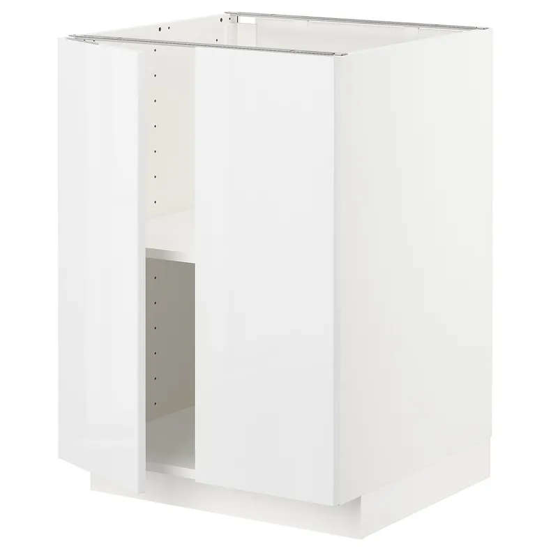 IKEA METOD МЕТОД, напольный шкаф с полками / 2дверцами, белый / Рингхульт белый, 60x60 см 994.666.36 фото №1