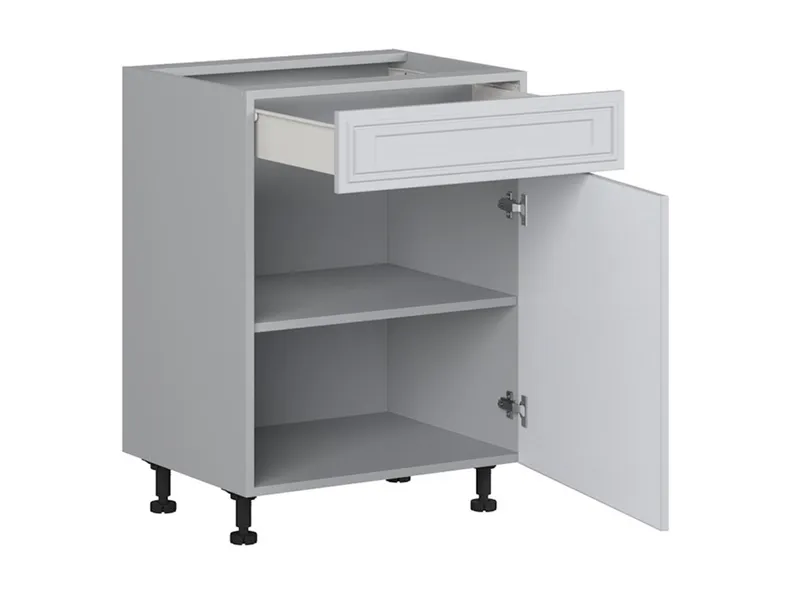 BRW Нижний кухонный шкаф Verdi 60 см правый с выдвижным ящиком светло-серый матовый, греноловый серый/светло-серый матовый FL_D1S_60/82_P/SMB-SZG/JSZM фото №3