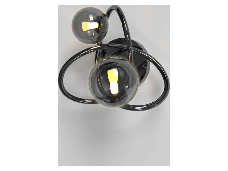 BRW Настенный светодиодный светильник Nancy 2-позиционный металлический черный 091093 фото №1