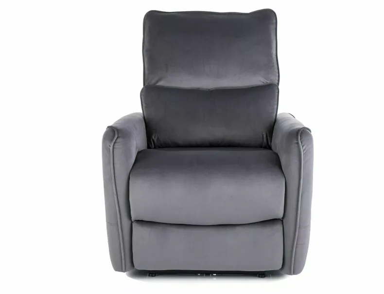 Раскладное кресло бархатное SIGNAL ZEPHYR Velvet, Bluvel 14 - серый фото №3