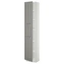 IKEA METOD МЕТОД, висока шафа із полицями, білий / сірий Бодбін, 40x37x200 см 694.556.39 фото thumb №1