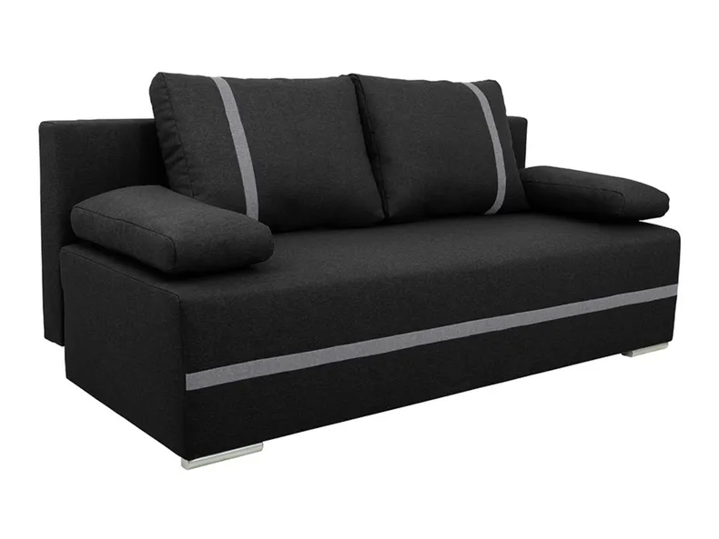 BRW Тримісний розкладний диван Mata з ящиком для зберігання чорний, Sawana 14 Black / Sawana 21 Grey SO3-MATA-LX_3DL-G2_B88701 фото №2