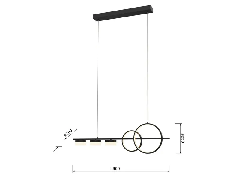 BRW Подвесной светильник LED/40W/4600LM/3000K черный Messina 091070 фото №5