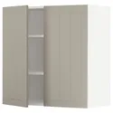 IKEA METOD МЕТОД, навісна шафа з полицями / 2 дверцят, білий / стенсундський бежевий, 80x80 см 594.543.53 фото thumb №1