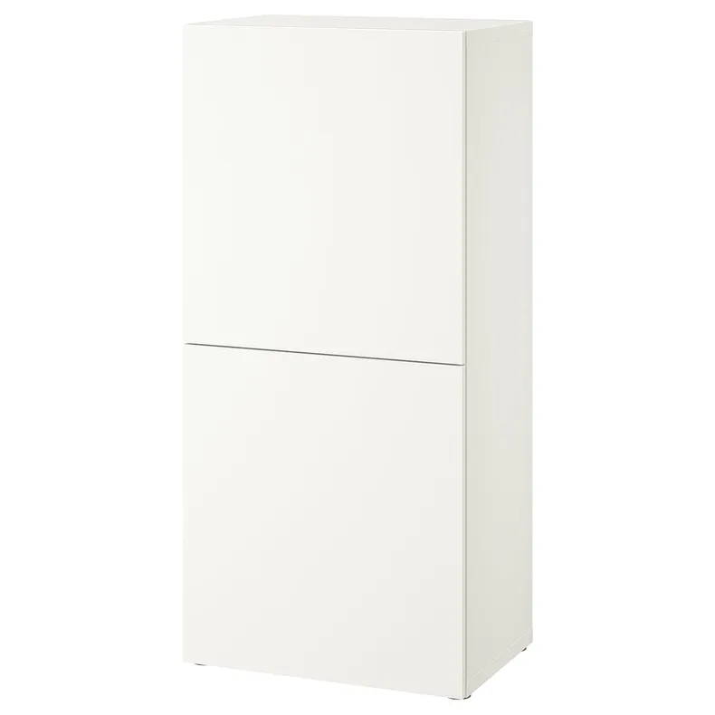 IKEA BESTÅ БЕСТО, стеллаж с дверьми, белый Лаппвикен / белый, 60x42x129 см 694.297.06 фото №1