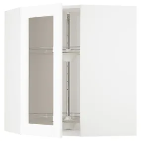 IKEA METOD МЕТОД, углов навесн шкаф с врщ скц / сткл дв, белый Энкёпинг / белая имитация дерева, 68x80 см 794.736.09 фото