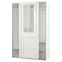 IKEA PAX ПАКС / GRIMO ГРИМО, гардероб с раздвижными дверьми, белый / прозрачное стекло белый, 150x66x236 см 795.022.87 фото thumb №1