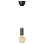IKEA MARKFROST МАРКФРОСТ / MOLNART МОЛНАРТ, подвесной светильник с лампочкой, Черный мрамор / колокольчик коричневого цвета из прозрачного стекла 994.913.39 фото