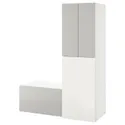 IKEA SMÅSTAD СМОСТАД, гардероб с выдвижным модулем, белый серый со скамейкой с отделением для хранения, 150x57x196 см 694.838.16 фото thumb №1