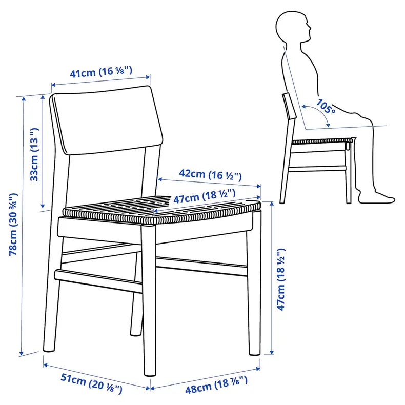 IKEA SKANSNÄS СКАНСНЭС, стул, светлый бук 405.631.73 фото №4