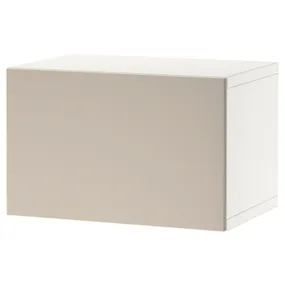 IKEA BESTÅ БЕСТО, комбинация настенных шкафов, белый / Лапвикен светло-серый бежевый, 60x42x38 см 894.320.53 фото